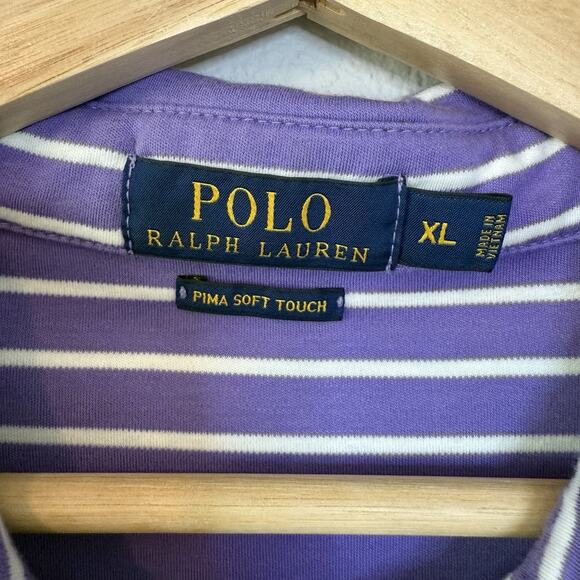 Ralph Lauren Polo Shirt Men Size XL‎ Pony Soft Touch Pima CottonGolf Purple Golf - Picture 3 of 9